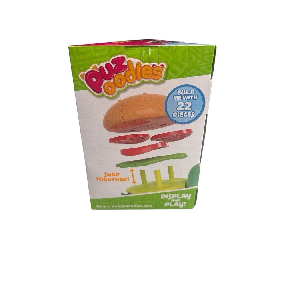 Puzoodles 22 Piece Slow Food Turtle Cheeseburger 3D Puzzle *New